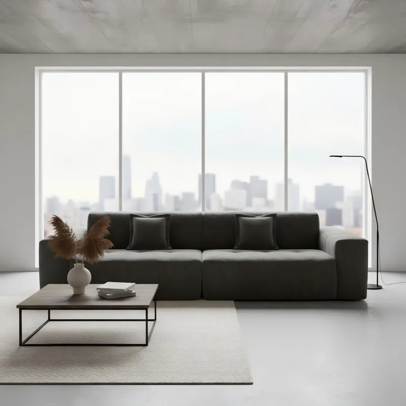 French-style light luxury straight-row modular sofa