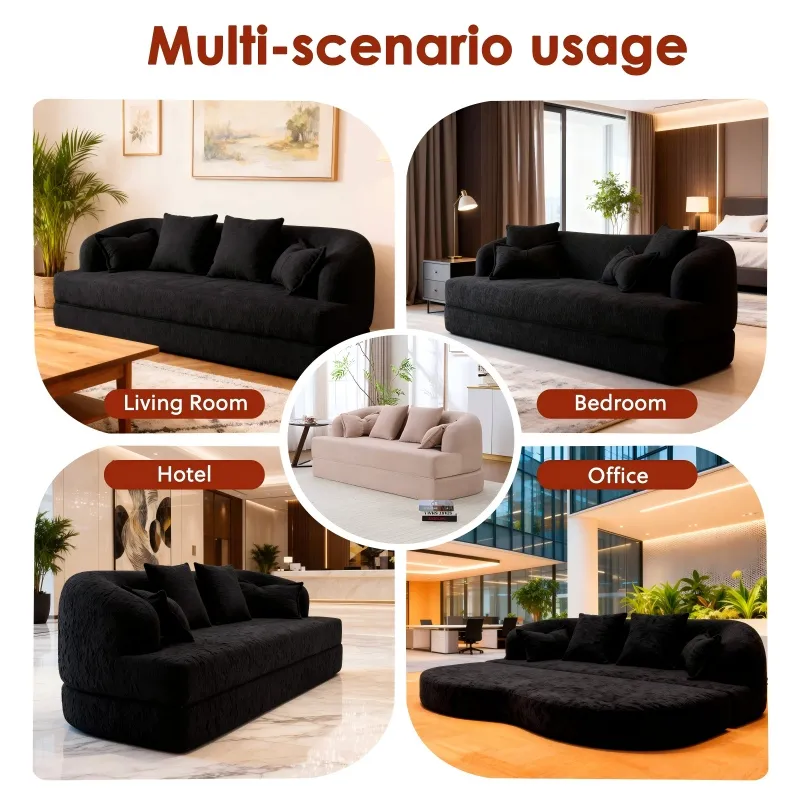 Foldable No-Spring Convertible Sofa Bed