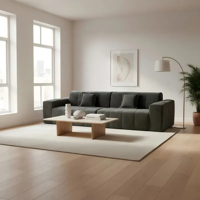 French-style light luxury straight-row modular sofa