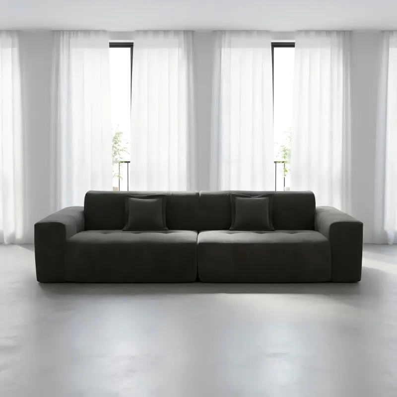 French-style light luxury straight-row modular sofa