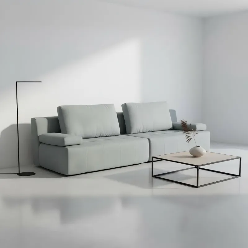 Modern and simple small-sized apartment straight-row sofa