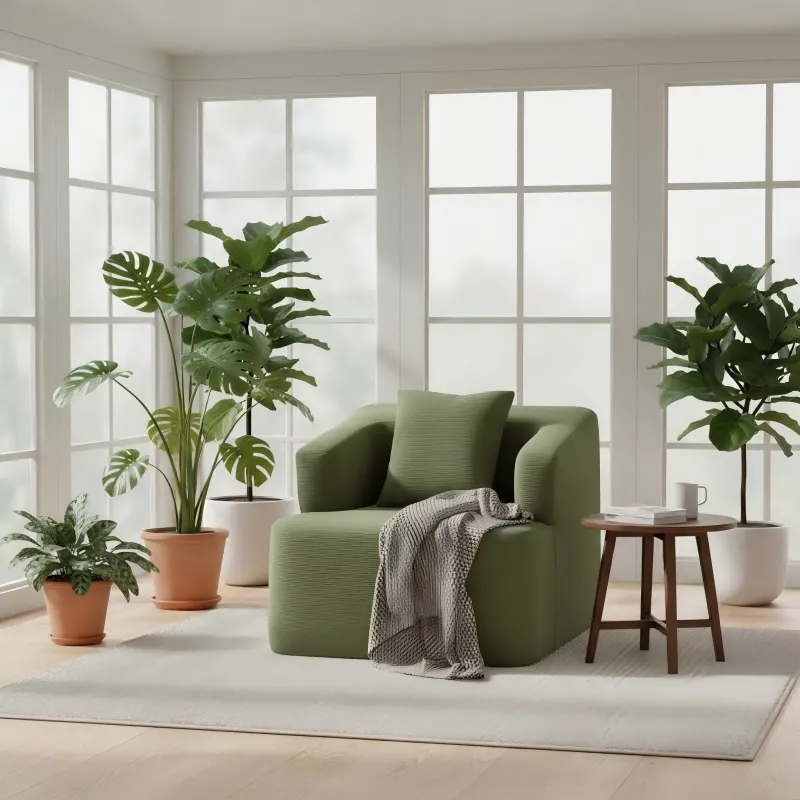 A light luxury creative balcony bedroom single-person leisure sofa