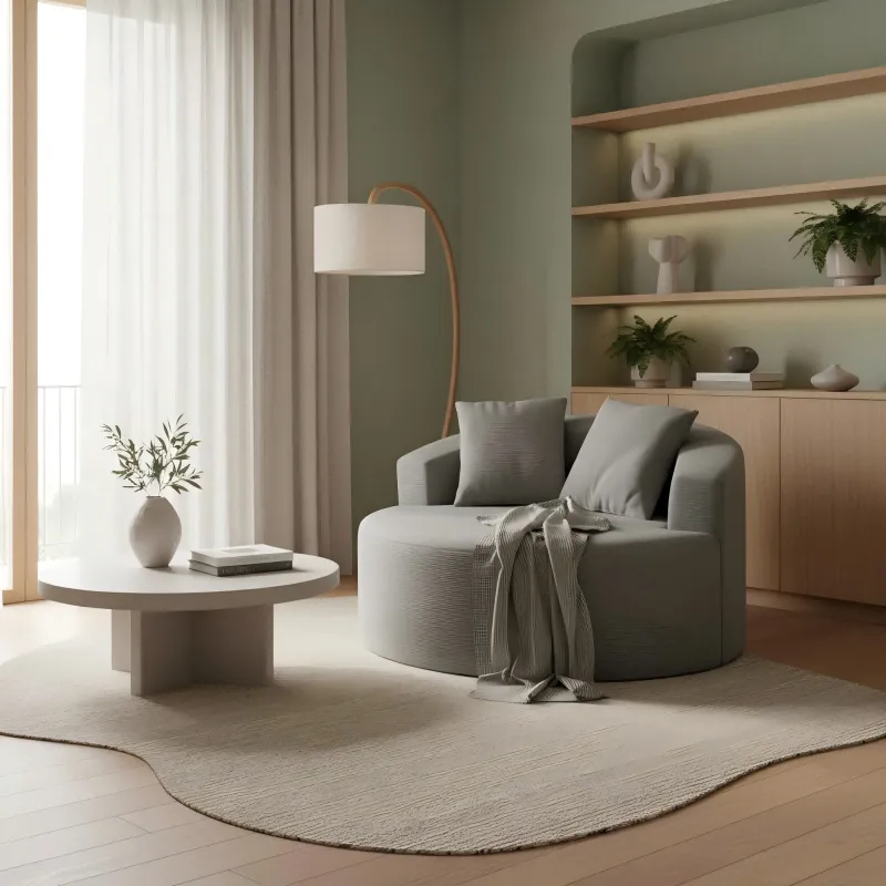 Modern and simple double round stool sofa