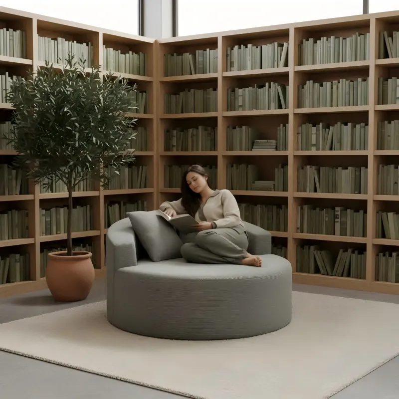 Modern and simple double round stool sofa