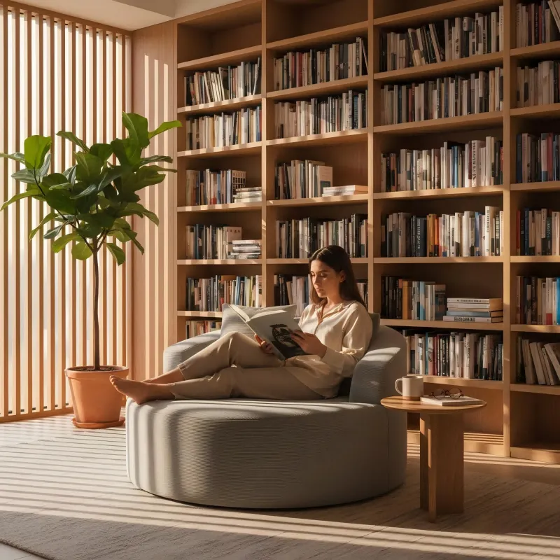 Modern and simple double round stool sofa