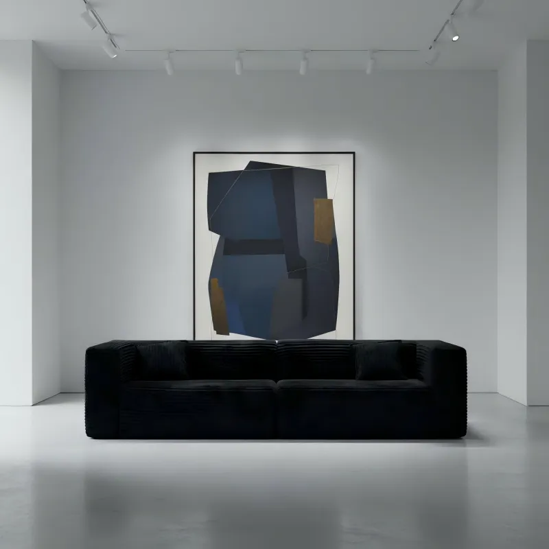 Italian minimalist straight-row compression sofa