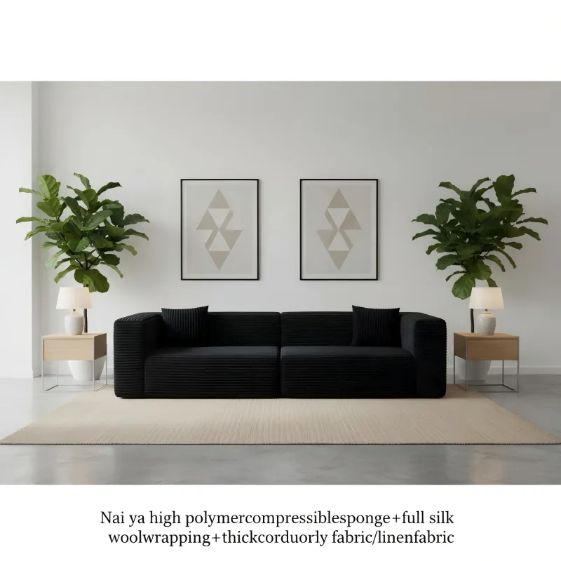 Italian minimalist straight-row compression sofa
