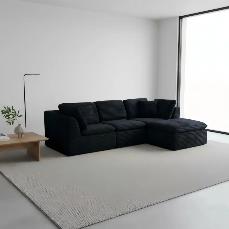Modern and simple L-shaped modular compression sofa