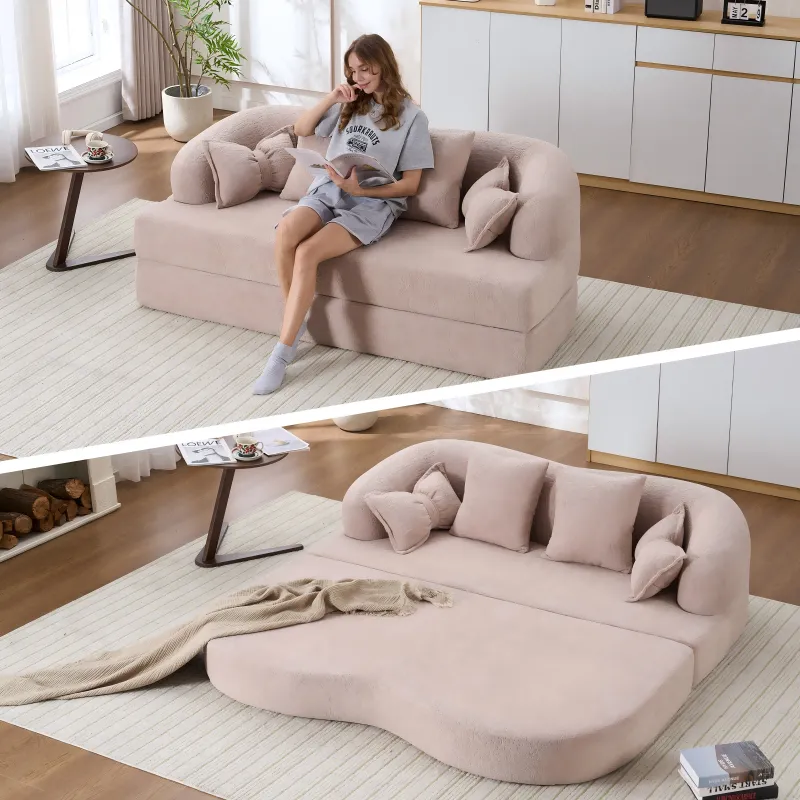 Foldable No-Spring Convertible Sofa Bed