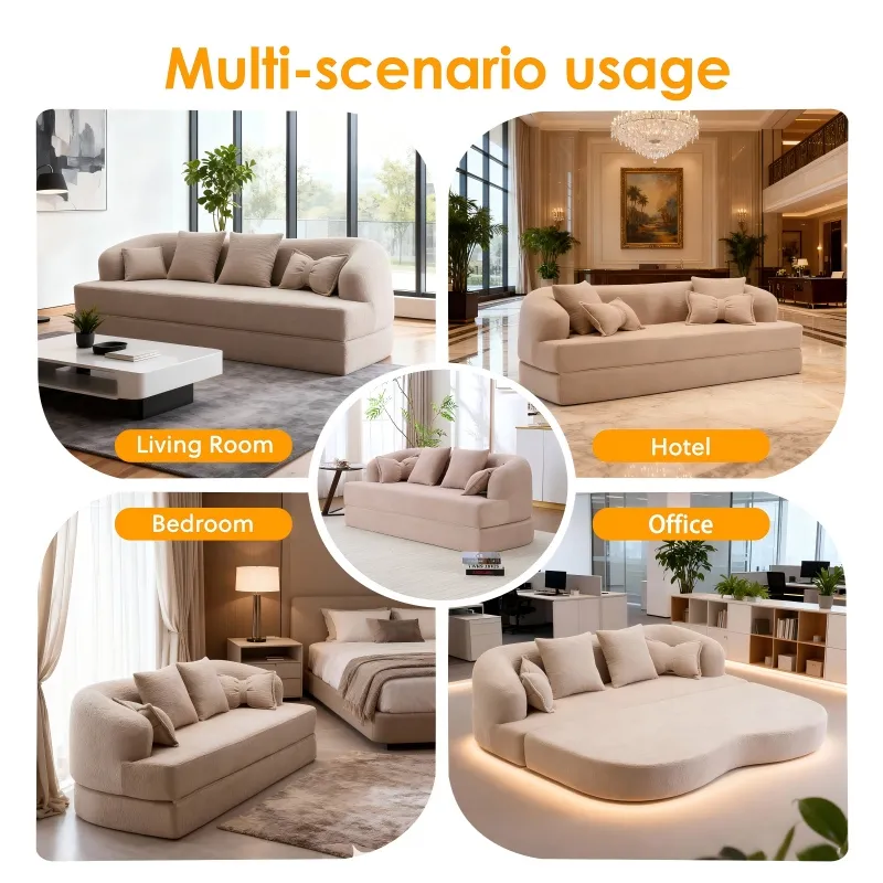 Foldable No-Spring Convertible Sofa Bed