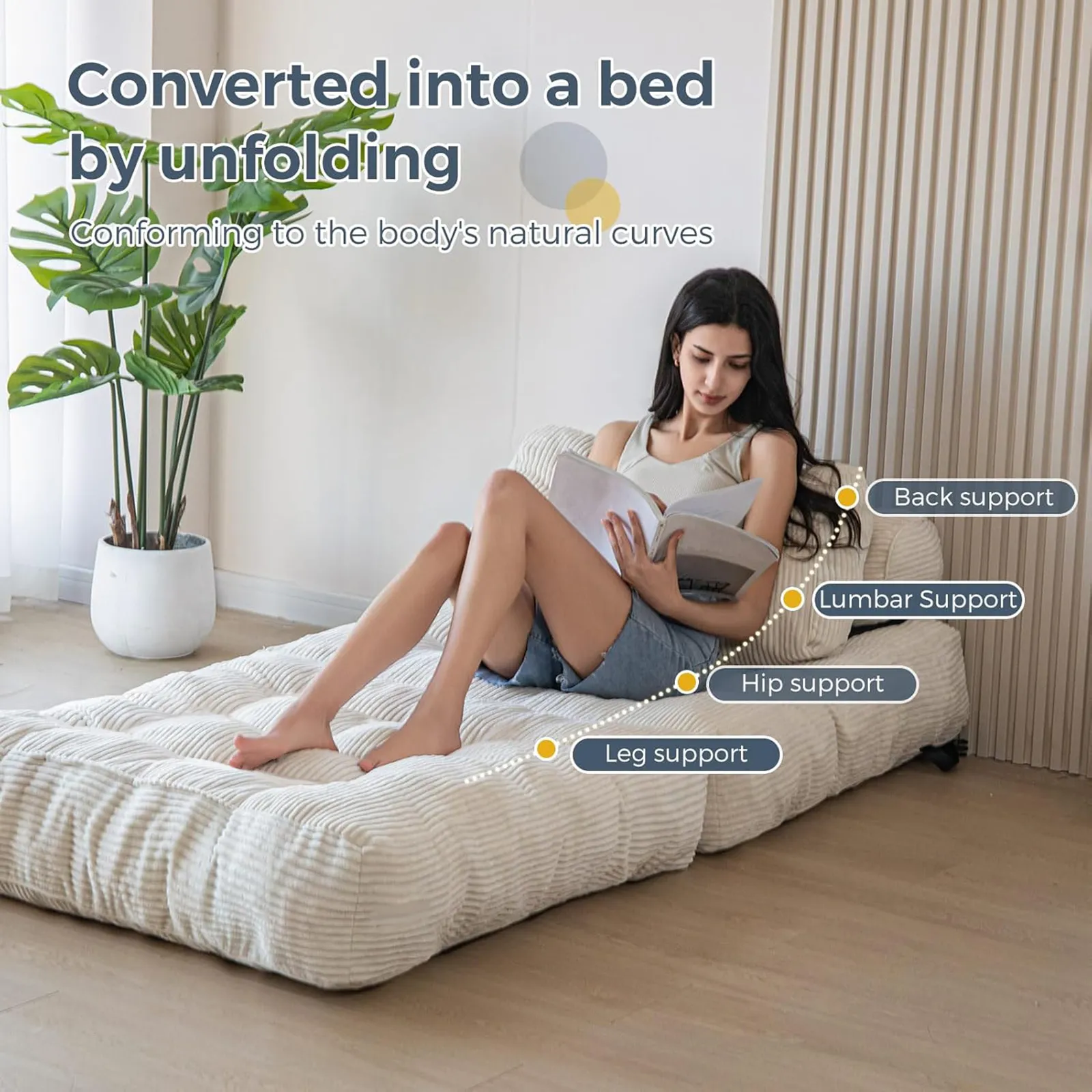 Portable Tufted Bean Bag Sofa | Modern Soft Chair