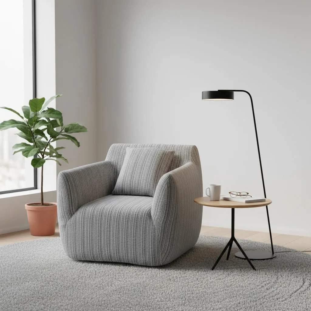 Nook Plush Armchair (Linen-Look Fabric)