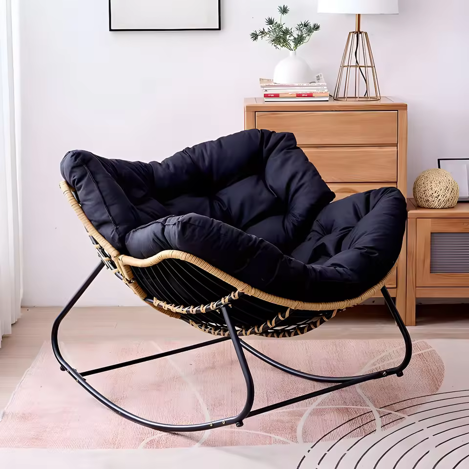 Outdoor Egg Swing Chair - Steel Rocking Chair for Patio & Balcony