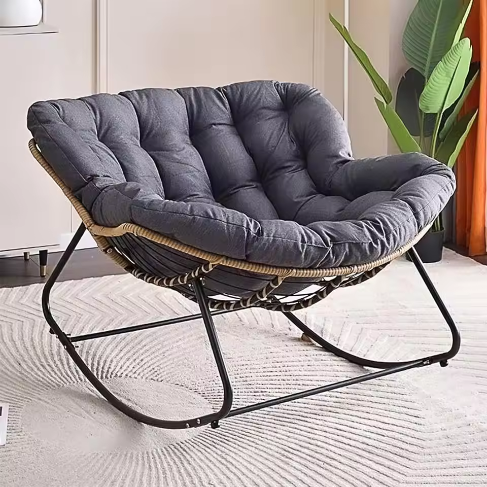 Outdoor Egg Swing Chair - Steel Rocking Chair for Patio & Balcony