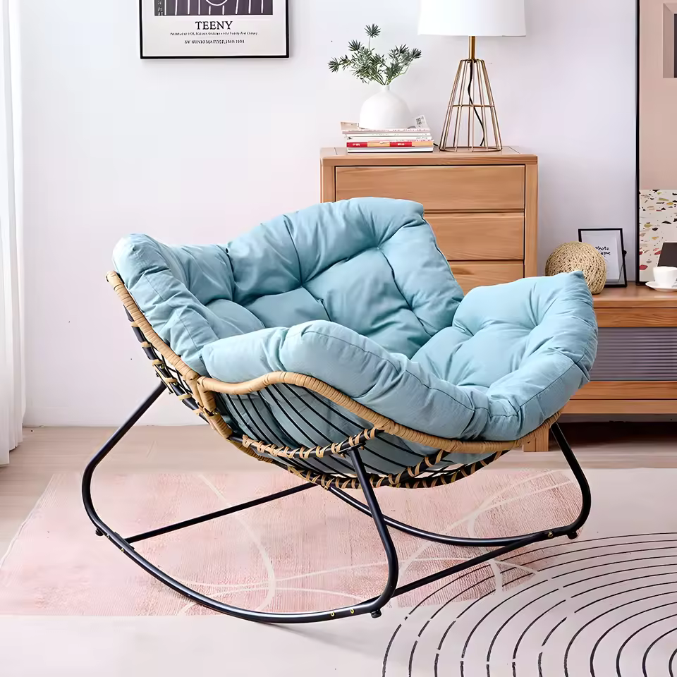 Outdoor Egg Swing Chair - Steel Rocking Chair for Patio & Balcony