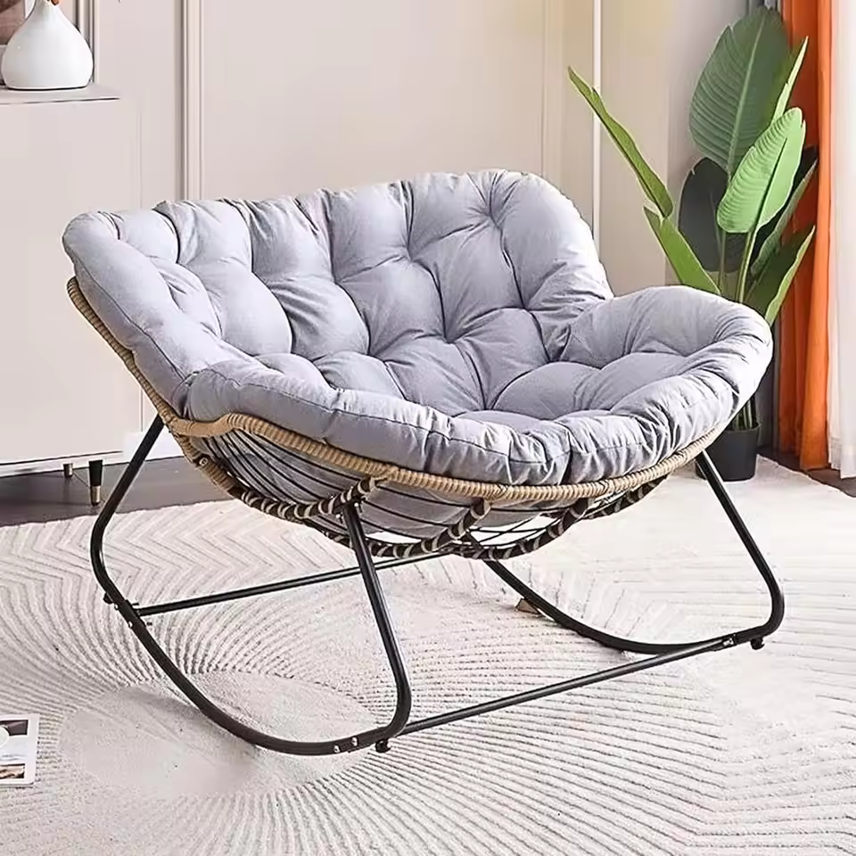 Outdoor Egg Swing Chair - Steel Rocking Chair for Patio & Balcony