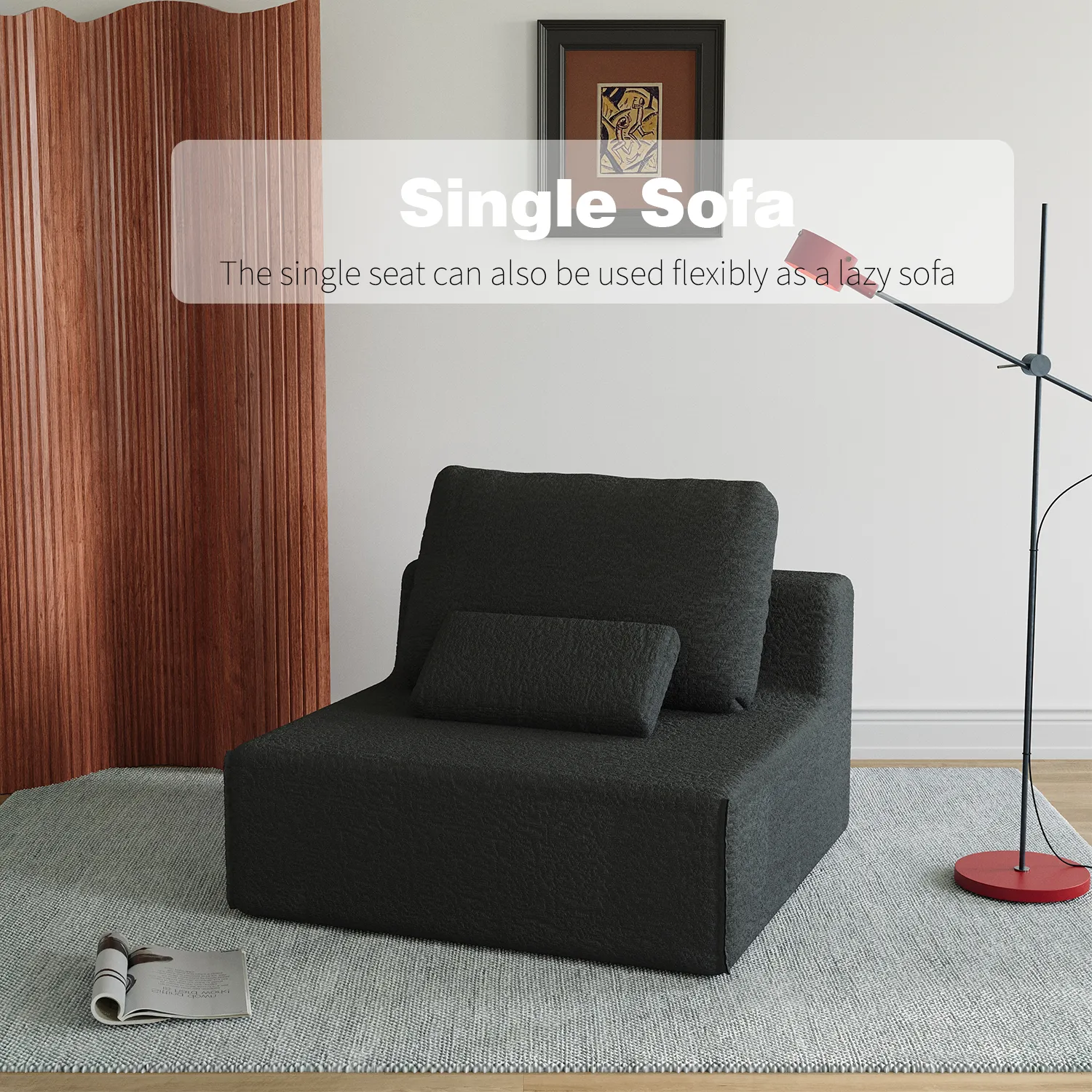 Cloud-Like Modular Sofa | High-Resilient Sponge & Ergonomic Lumbar Support | No Wooden Frame, Kid & Pet Safe