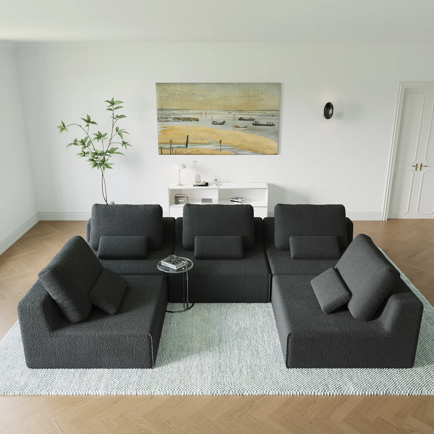Cloud-Like Modular Sofa | High-Resilient Sponge & Ergonomic Lumbar Support | No Wooden Frame, Kid & Pet Safe
