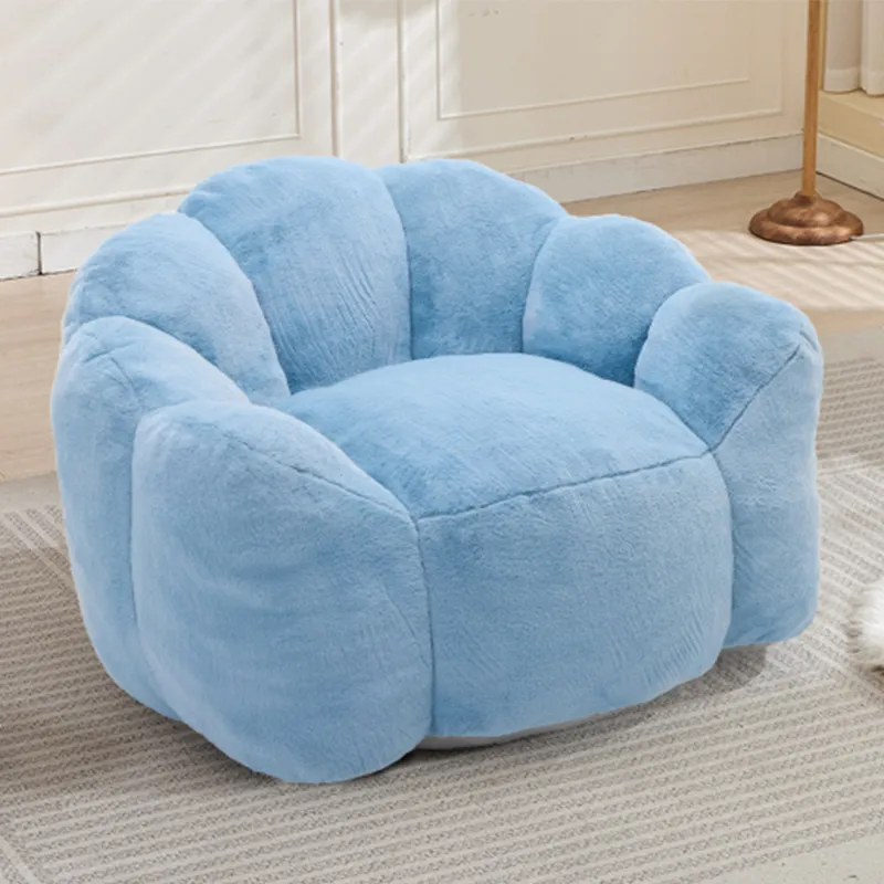 No-Assembly Adult Bean Bag Sofa | High-Density Memory Foam, Stain-Resistant Fabric & Non-Slip Base | Portable with Pull Ring