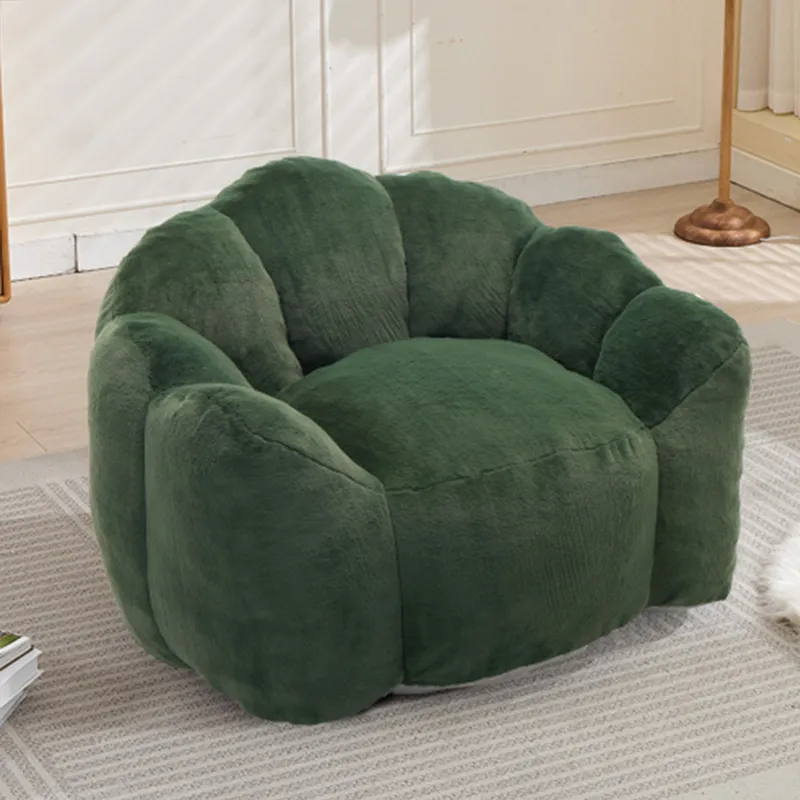 No-Assembly Adult Bean Bag Sofa | High-Density Memory Foam, Stain-Resistant Fabric & Non-Slip Base | Portable with Pull Ring