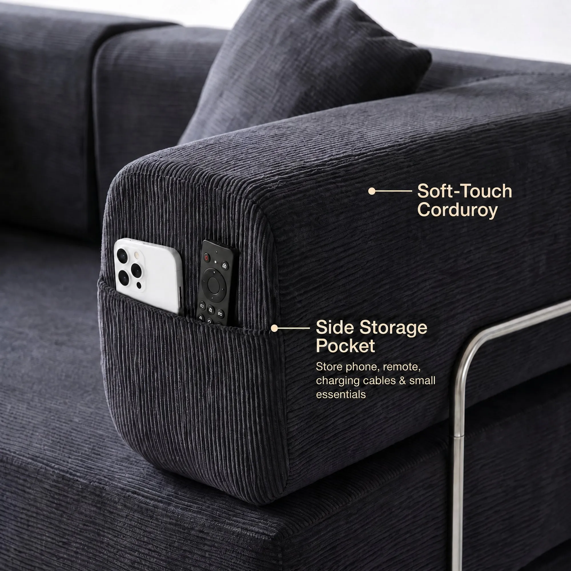 Convertible Sectional Sofa Couch Memory Foam Floor Mattress Apartment Living Room Office L Shape Sofa