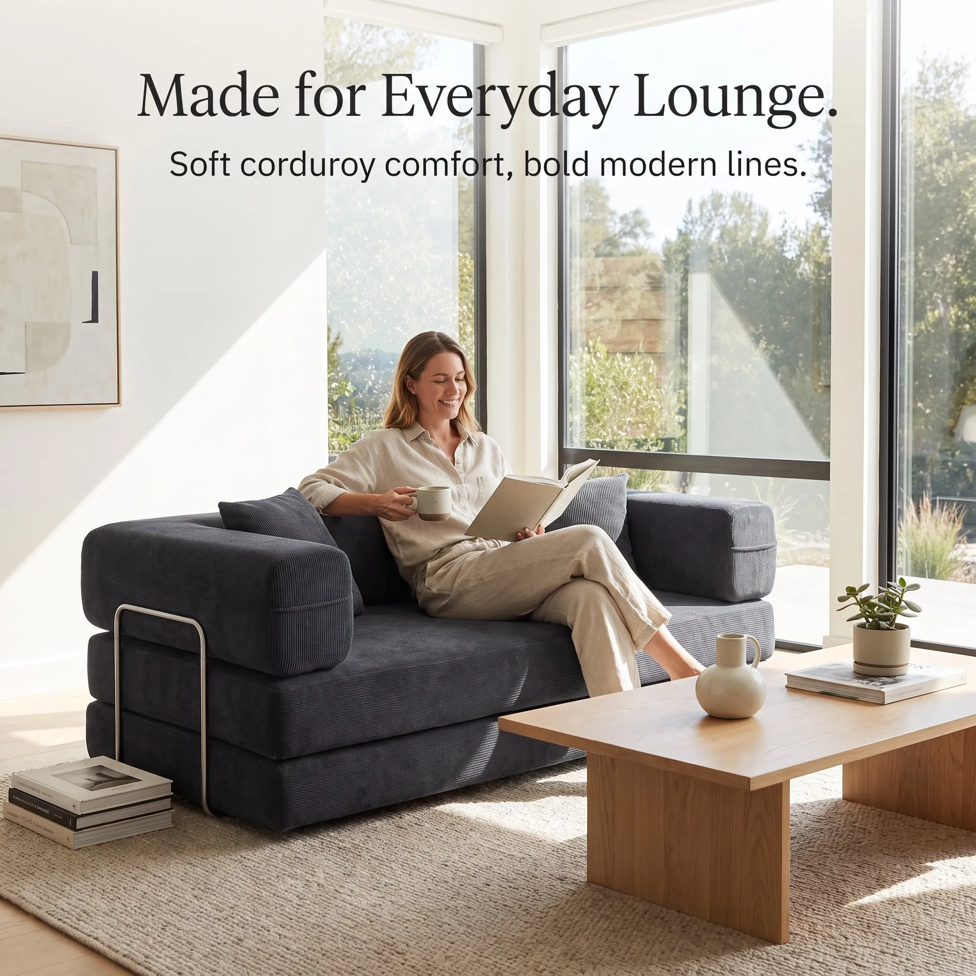 Convertible Sectional Sofa Couch Memory Foam Floor Mattress Apartment Living Room Office L Shape Sofa