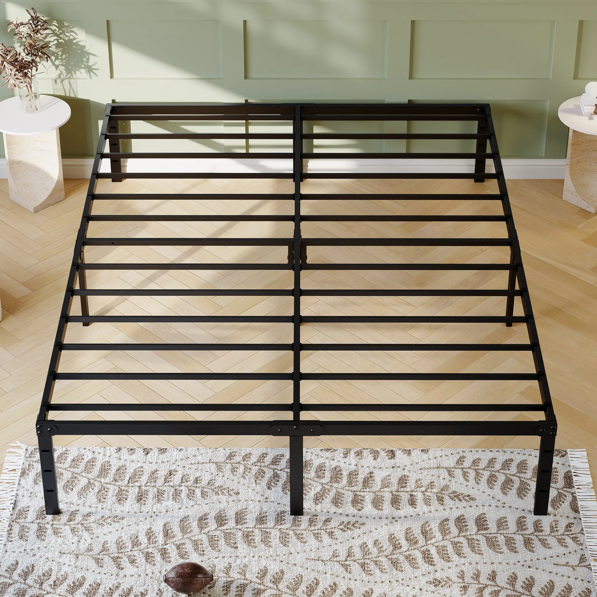 Queen Metal Bed Frame, 14-Inch Heavy Duty with Under-Bed Storage