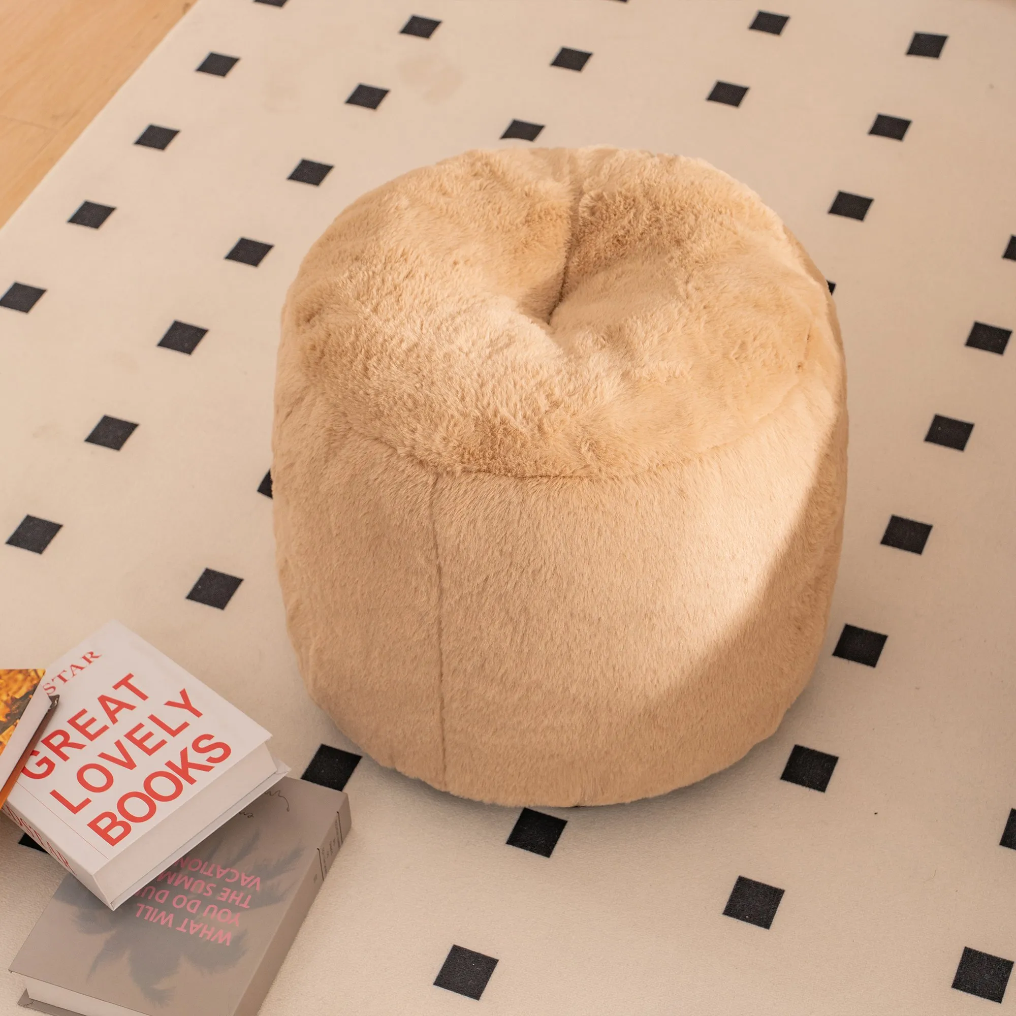 Giant Faux Fur Bean Bag Couch for Adults and Kids