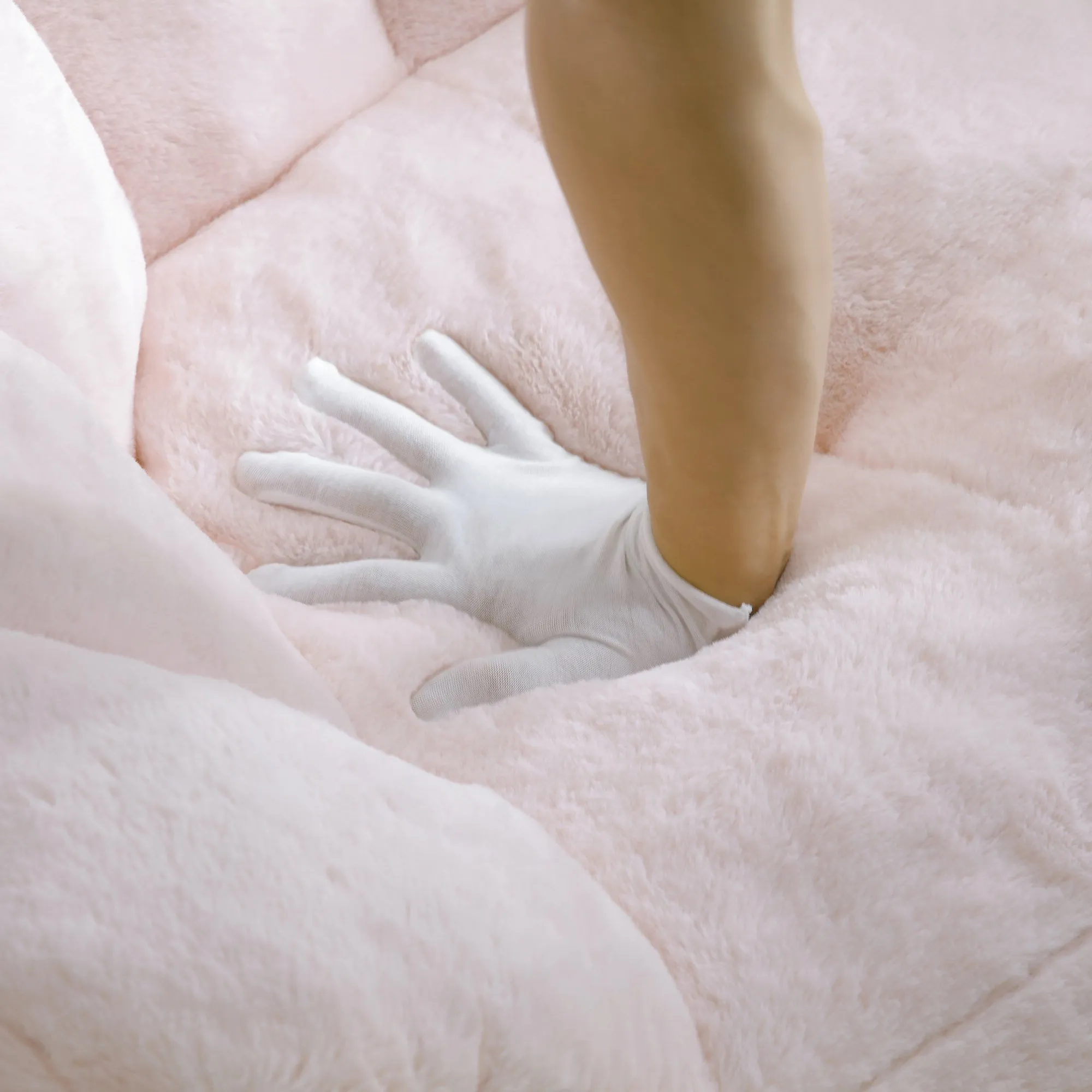 Giant Faux Fur Bean Bag Chair with Footstool for Adults