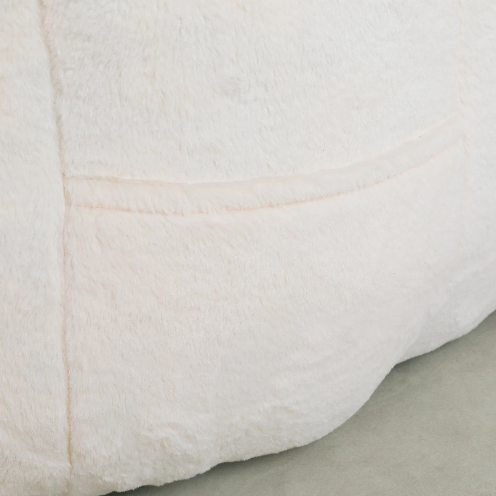 Faux Fur Bean Bag Sofa Chair with Armrests, High-Density Fill
