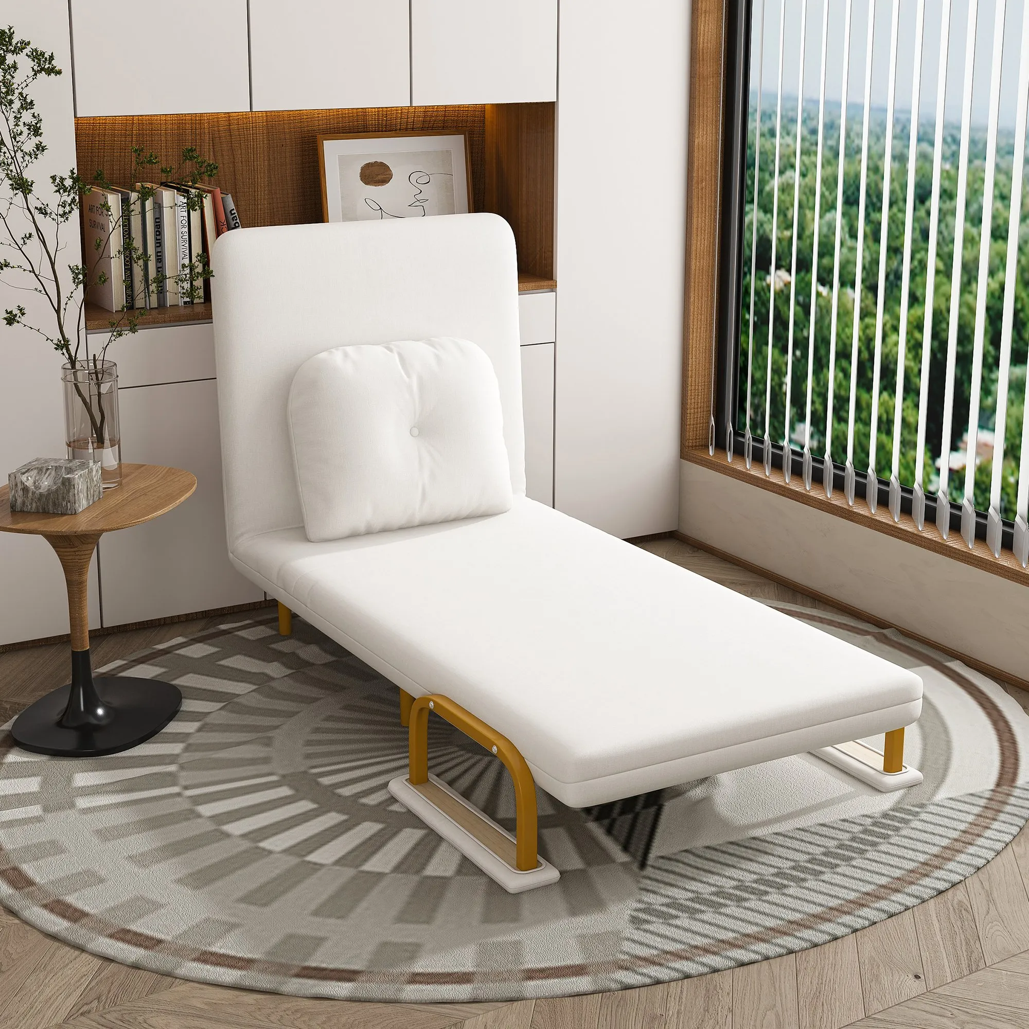 3-in-1 Folding Sofa Bed Chair, 5-Position Adjustable Backrest