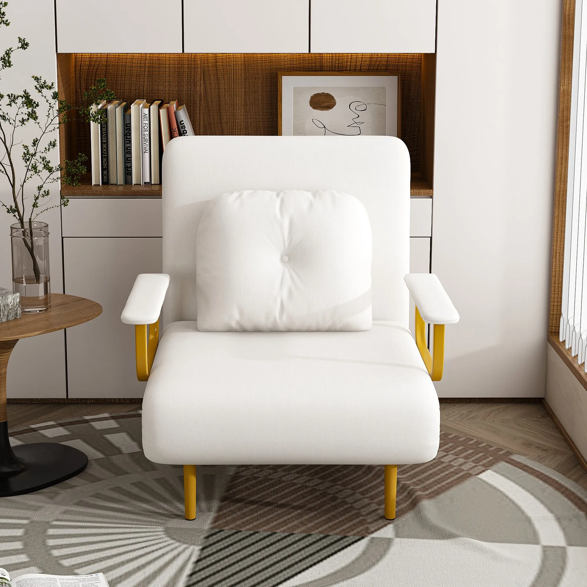 3-in-1 Folding Sofa Bed Chair, 5-Position Adjustable Backrest