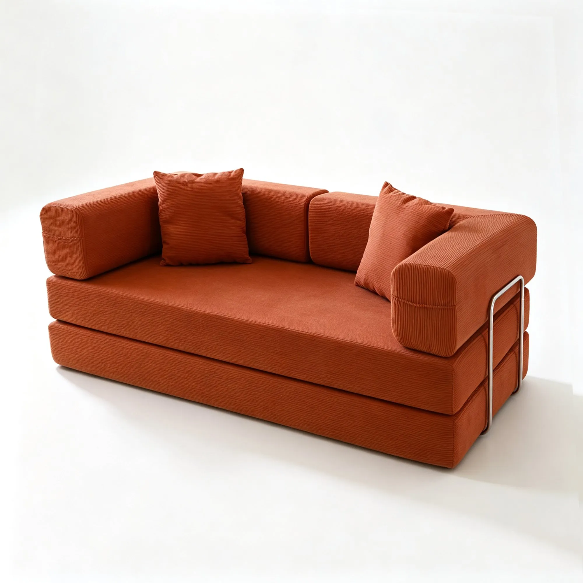 Double Foam Compression Sofa Bed, Convertible Wide-Body Floor Sofa