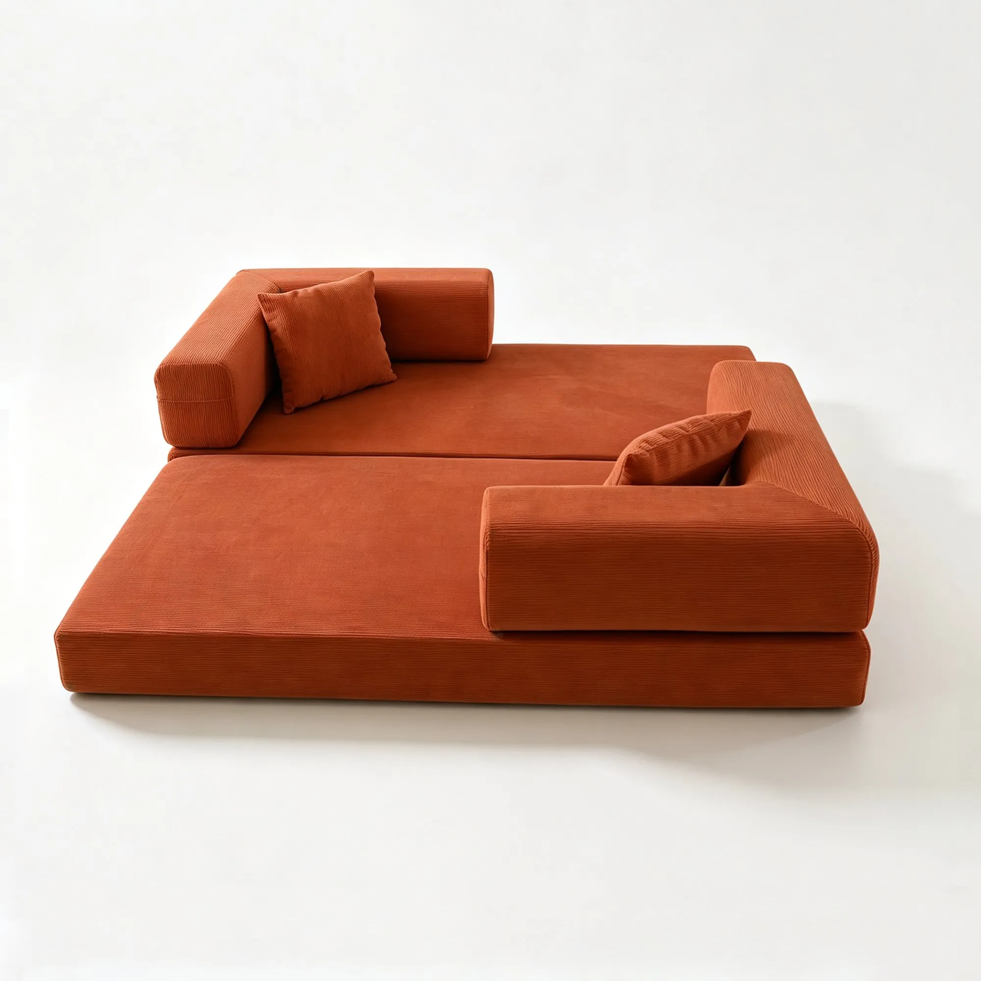 Double Foam Compression Sofa Bed, Convertible Wide-Body Floor Sofa