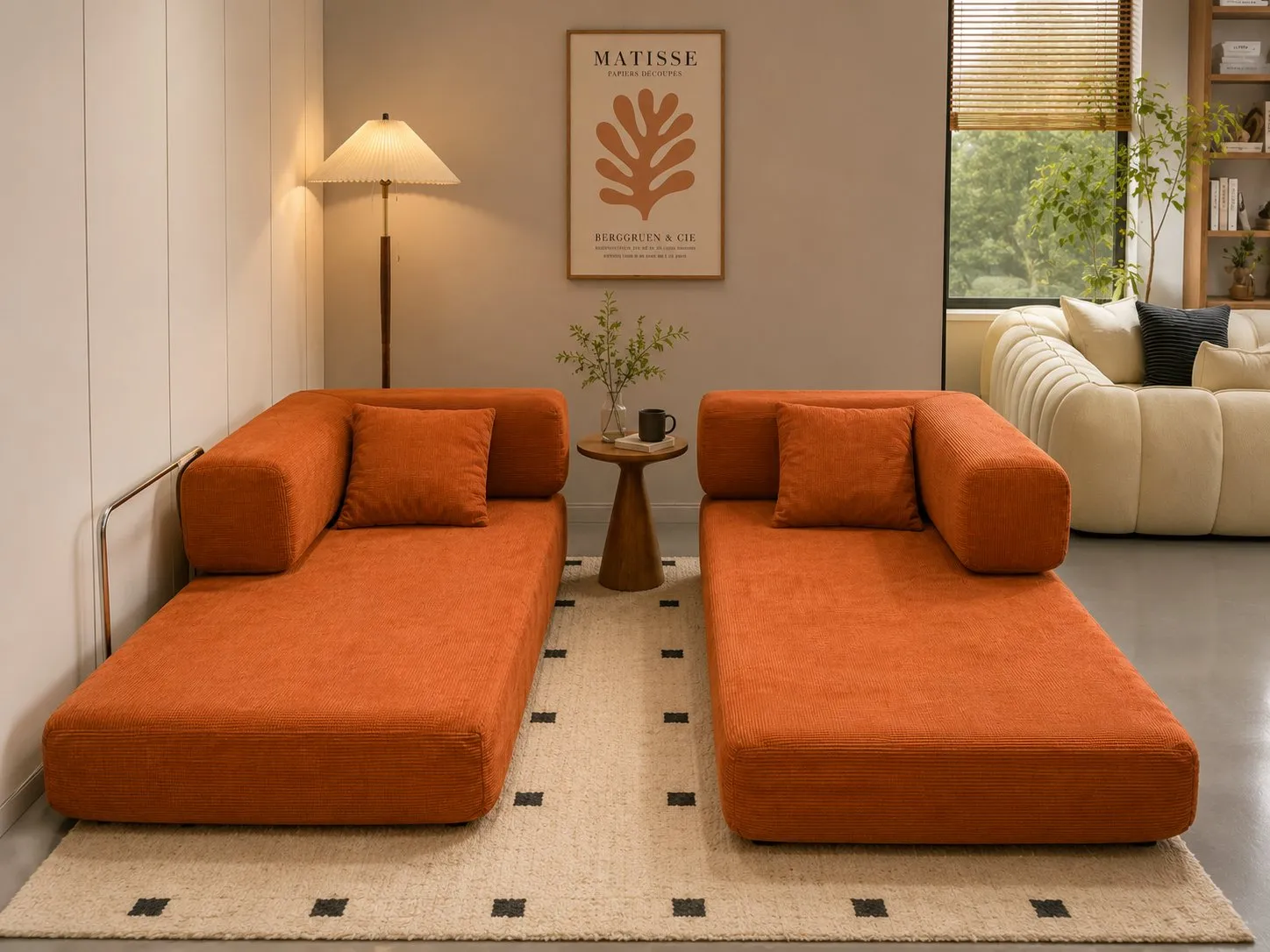 Double Foam Compression Sofa Bed, Convertible Wide-Body Floor Sofa