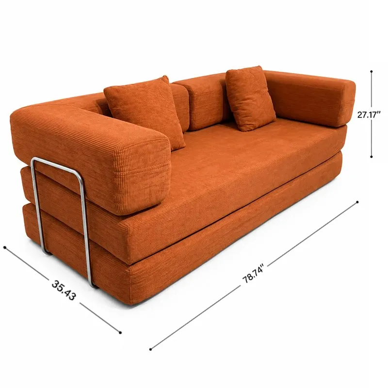 Double Foam Compression Sofa Bed, Convertible Wide-Body Floor Sofa