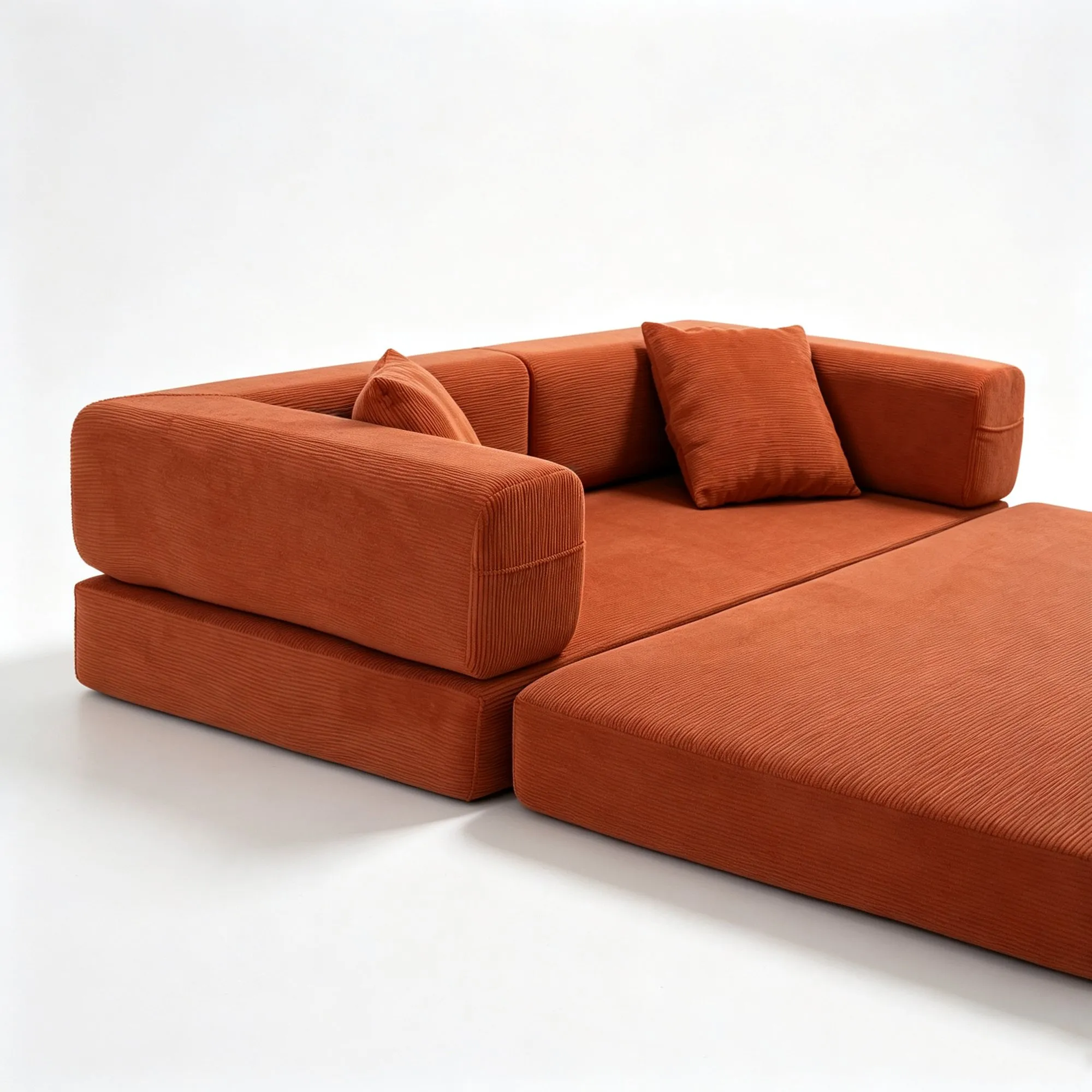 Double Foam Compression Sofa Bed, Convertible Wide-Body Floor Sofa