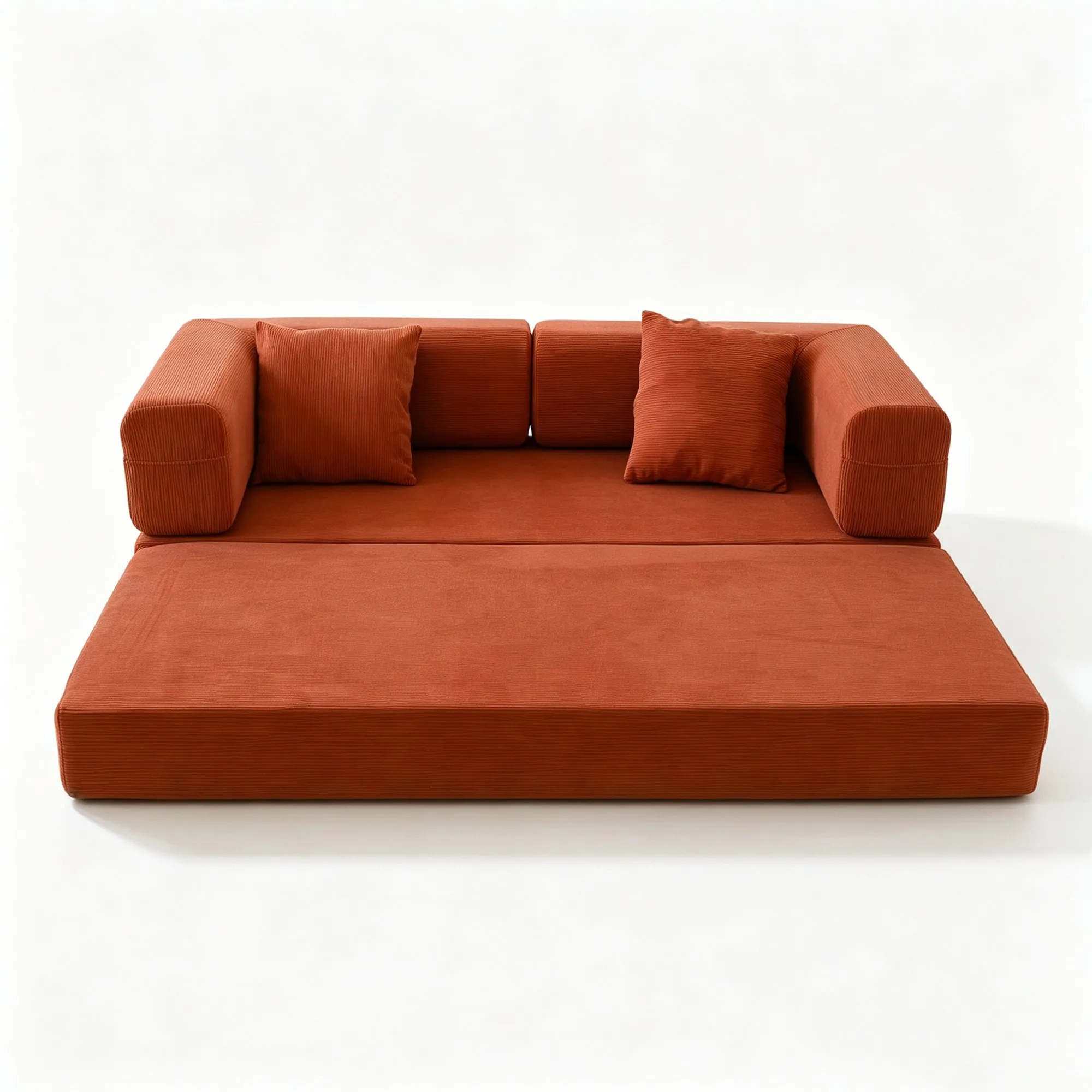 Double Foam Compression Sofa Bed, Convertible Wide-Body Floor Sofa