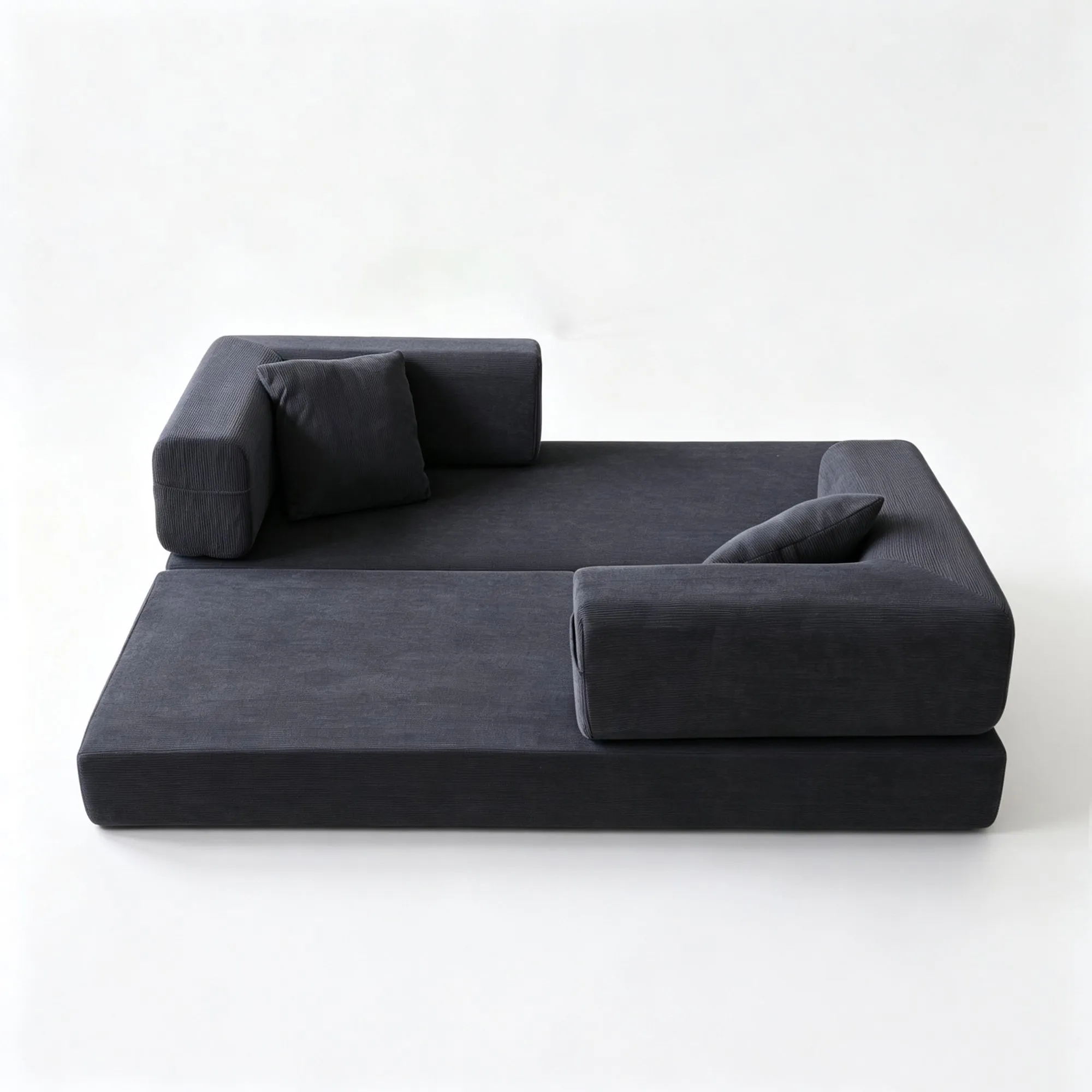 Double Foam Compression Sofa Bed, Convertible Wide-Body Floor Sofa