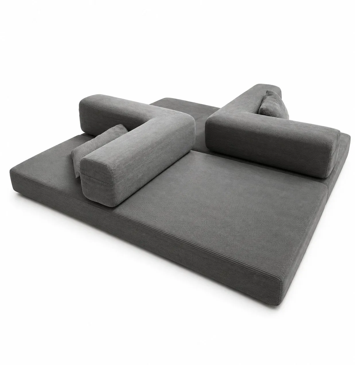 Double Foam Compression Sofa Bed, Convertible Wide-Body Floor Sofa