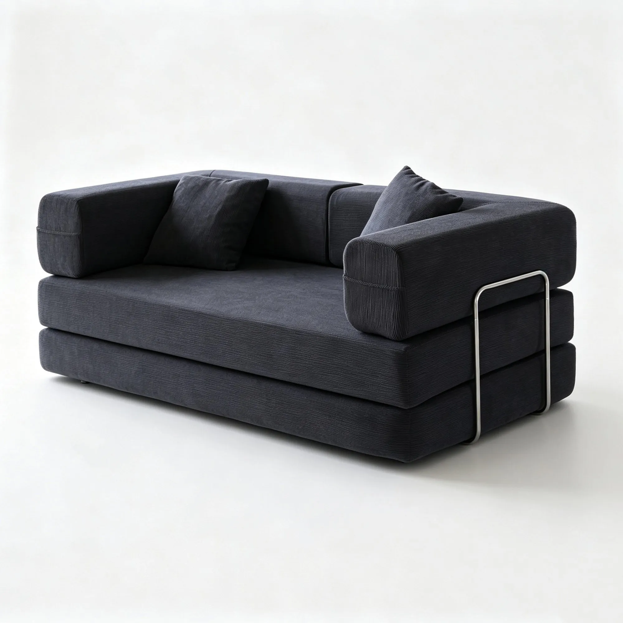 Double Foam Compression Sofa Bed, Convertible Wide-Body Floor Sofa