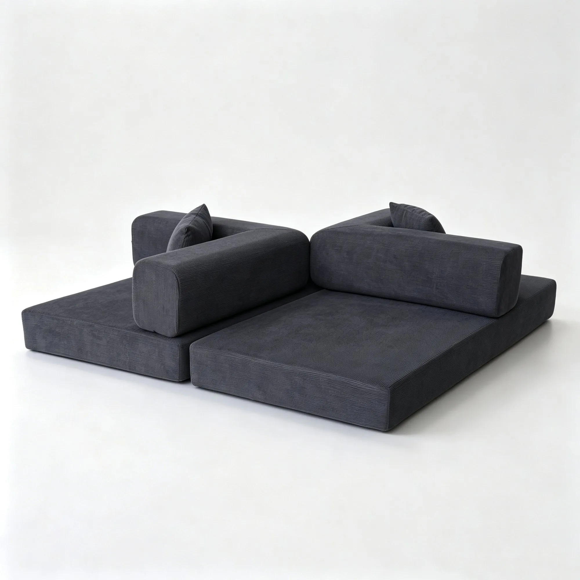 Double Foam Compression Sofa Bed, Convertible Wide-Body Floor Sofa
