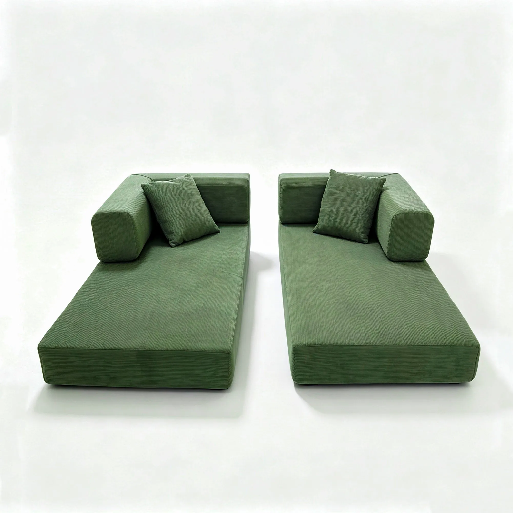 Double Foam Compression Sofa Bed, Convertible Wide-Body Floor Sofa