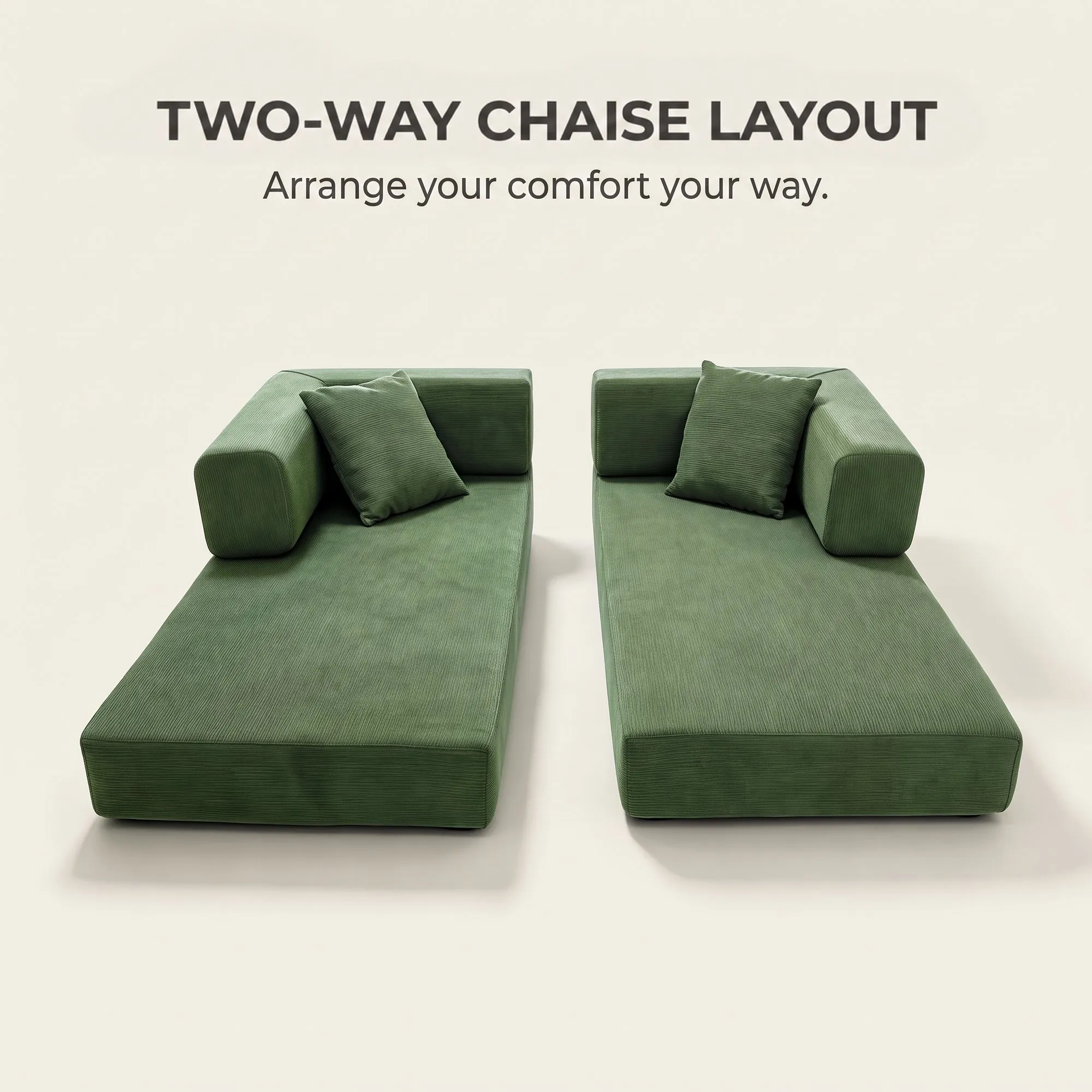 Double Foam Compression Sofa Bed, Convertible Wide-Body Floor Sofa