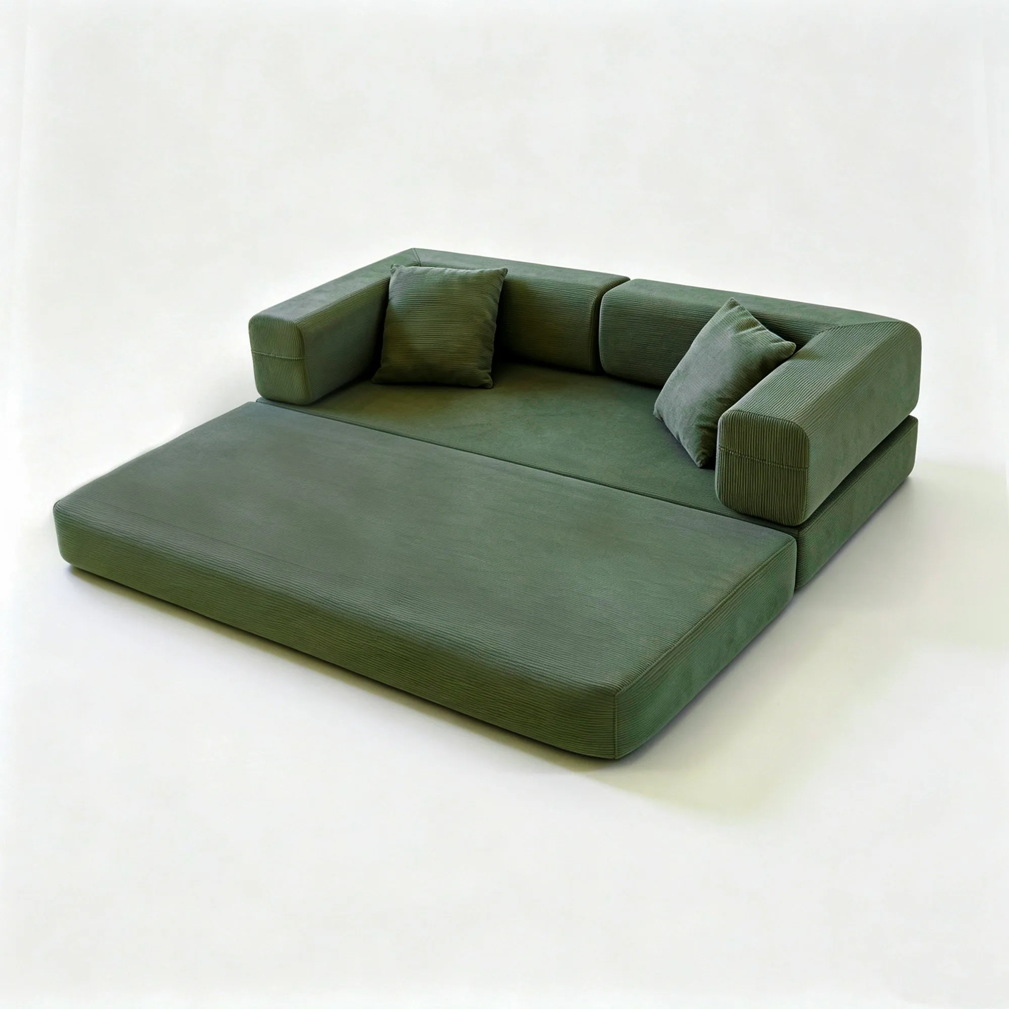 Double Foam Compression Sofa Bed, Convertible Wide-Body Floor Sofa