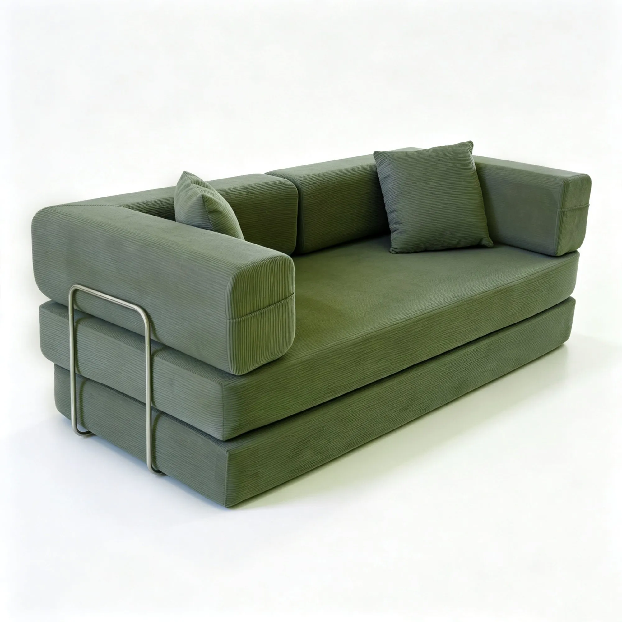 Double Foam Compression Sofa Bed, Convertible Wide-Body Floor Sofa