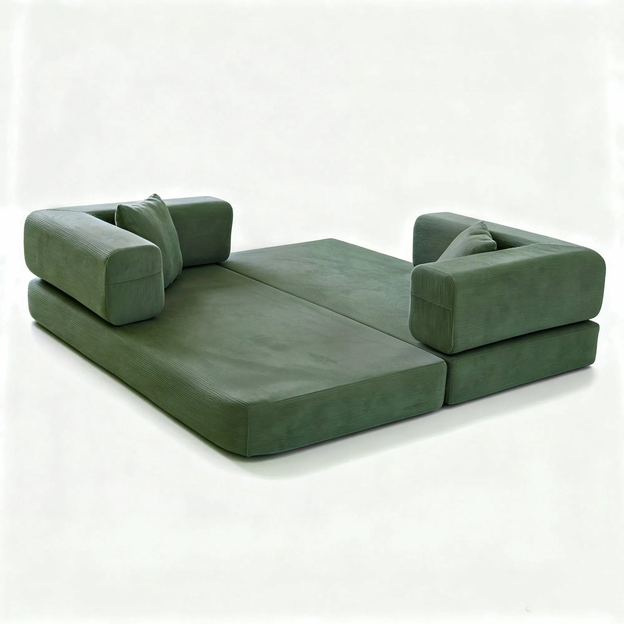 Double Foam Compression Sofa Bed, Convertible Wide-Body Floor Sofa