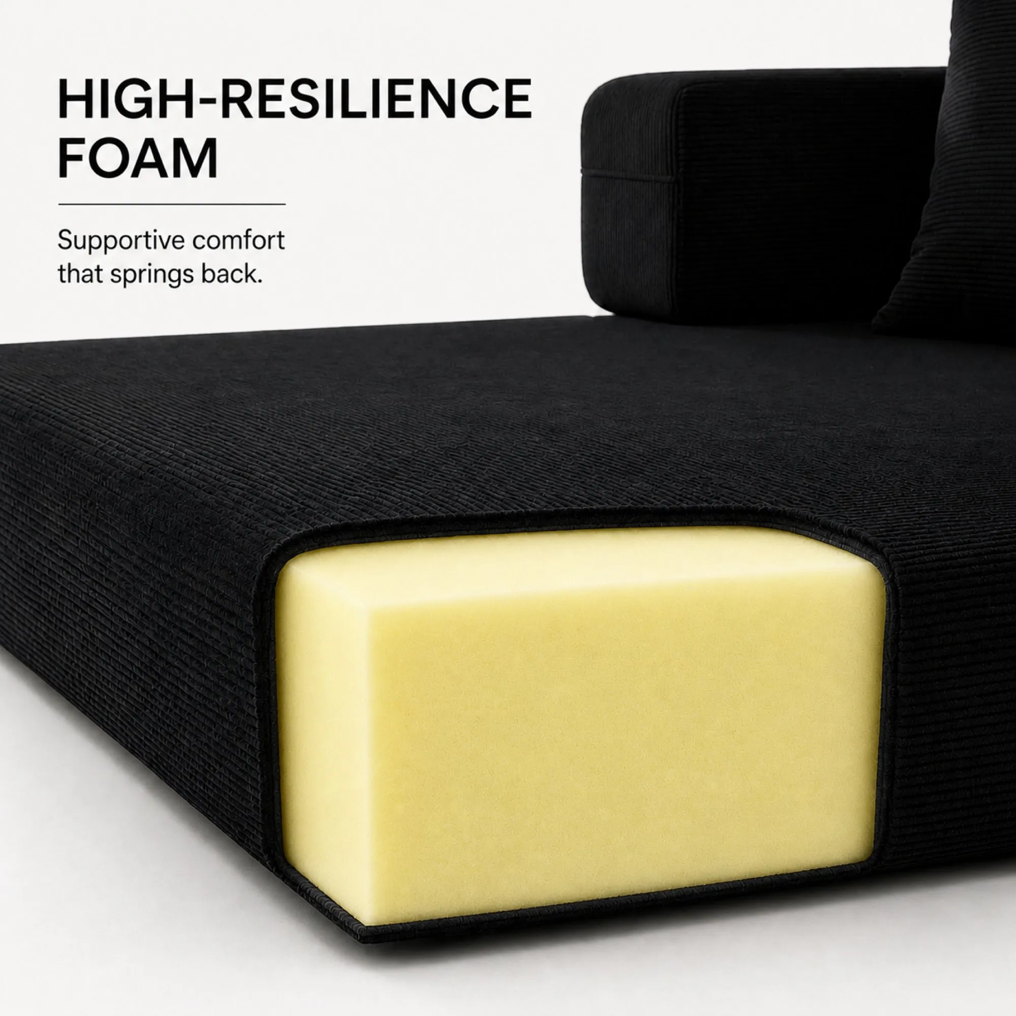 Double Corduroy Compression Sofa Bed, Convertible Floor Sofa