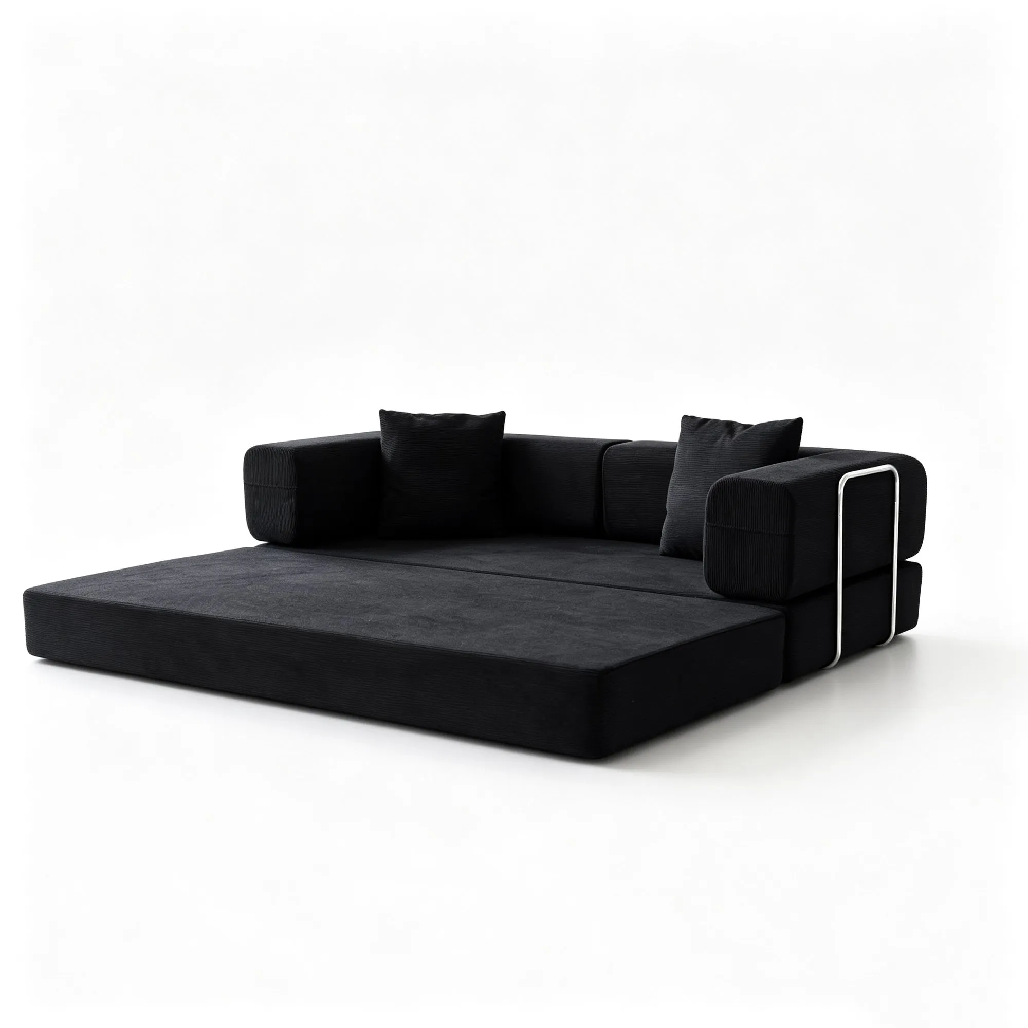 Double Corduroy Compression Sofa Bed, Convertible Floor Sofa