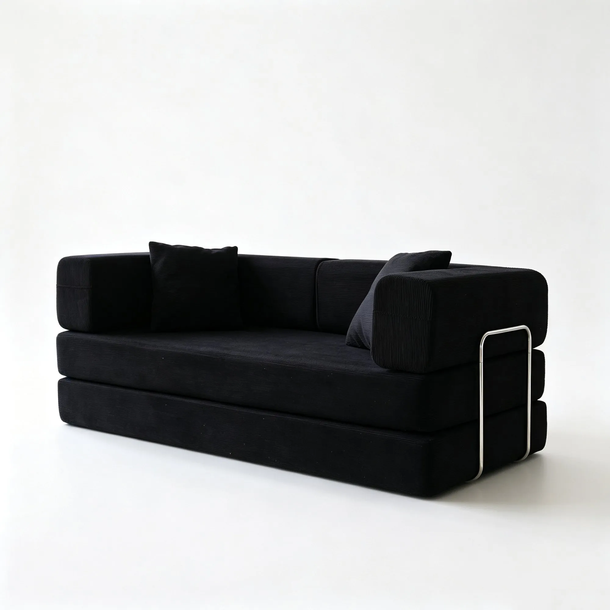 Double Corduroy Compression Sofa Bed, Convertible Floor Sofa